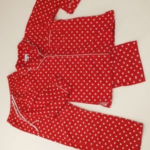Red wWhite Polkadot Flannel Pajamas 100 cotton Pajamagram Christmas r Valentine